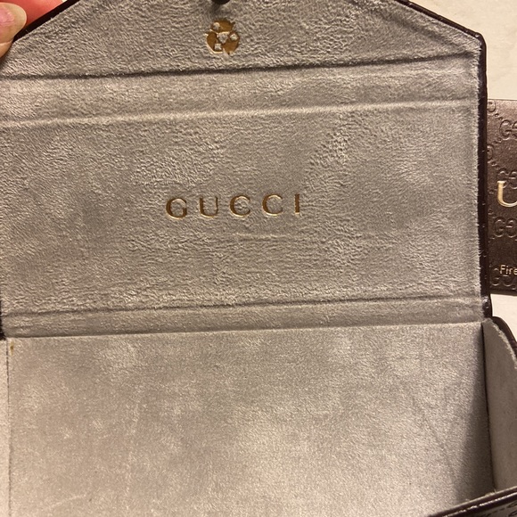 Gucci Eyeglasses Folded Case Brown Leather w/ Gift Card & Envelope - Picture 5 of 6